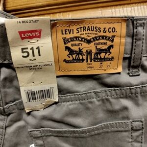 Levi's 511 14 Reg 27 x 27 Slim jeans Grey NWT